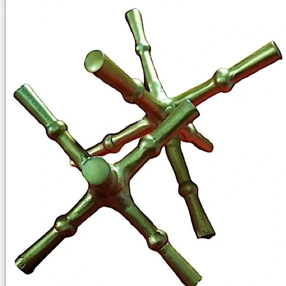 Gold Decorative Large and Medium Cast Iron Metal Nostalgic Jacks Set of 2. - Picture 2 of 3